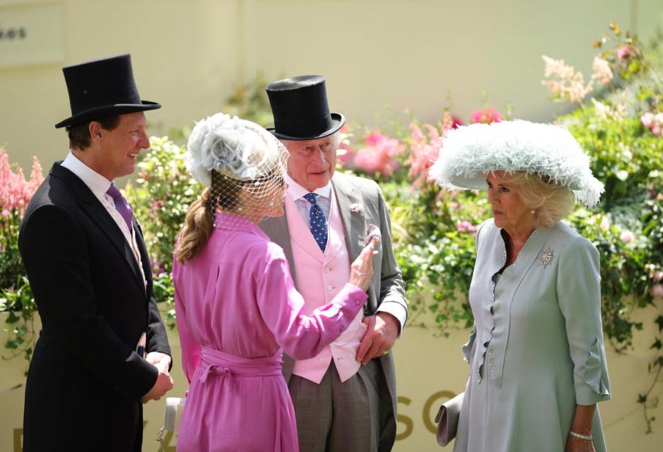 Britain's King Charles, Queen Camilla and Darcey Bussell (Action Images via Reuters)