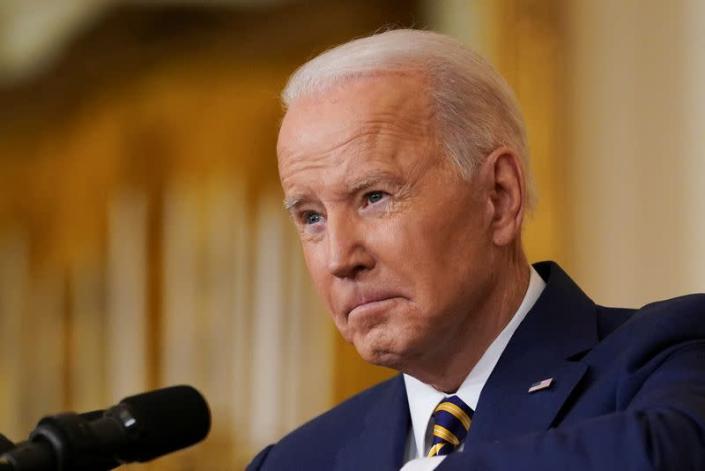 FILE PHOTO: U.S. President Joe Biden holds a formal news conference at the White House