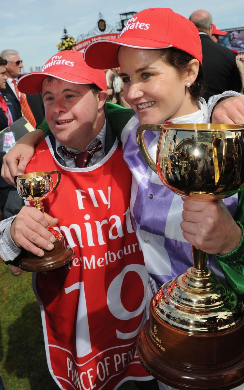 Michelle and her brother Stephen Payne  - Credit:  Vince Caligiuri/Getty Images