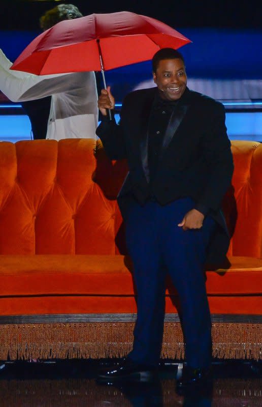 Kenan Thompson appears onstage during the 74th annual Primetime Emmy Awards at the Microsoft Theater in Los Angeles on September 12, 2022. The actor turns 46 on May 10. File Photo by Mike Goulding/UPI