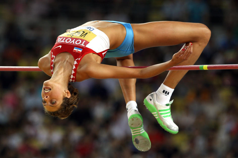 DAEGU, SOUTH KOREA - SEPTEMBER 03: Blanka Vlasic of Croatia competes in the women's high jump final during day eight of the 13th IAAF World Athletics Championships at the Daegu Stadium on September 3, 2011 in Daegu, South Korea. (Photo by Ian Walton/Getty Images)