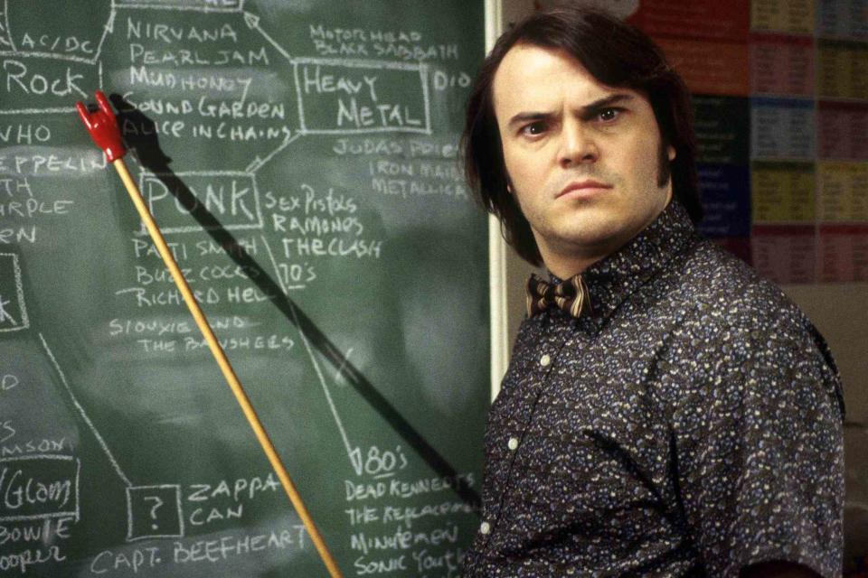 <p>Andrew Schwartz/Paramount/Scott Rudin Prods/Mfp/New Century/Sor Prods/Kobal/Shutterstock </p> Jack Black in <em>School of Rock</em> (2003)