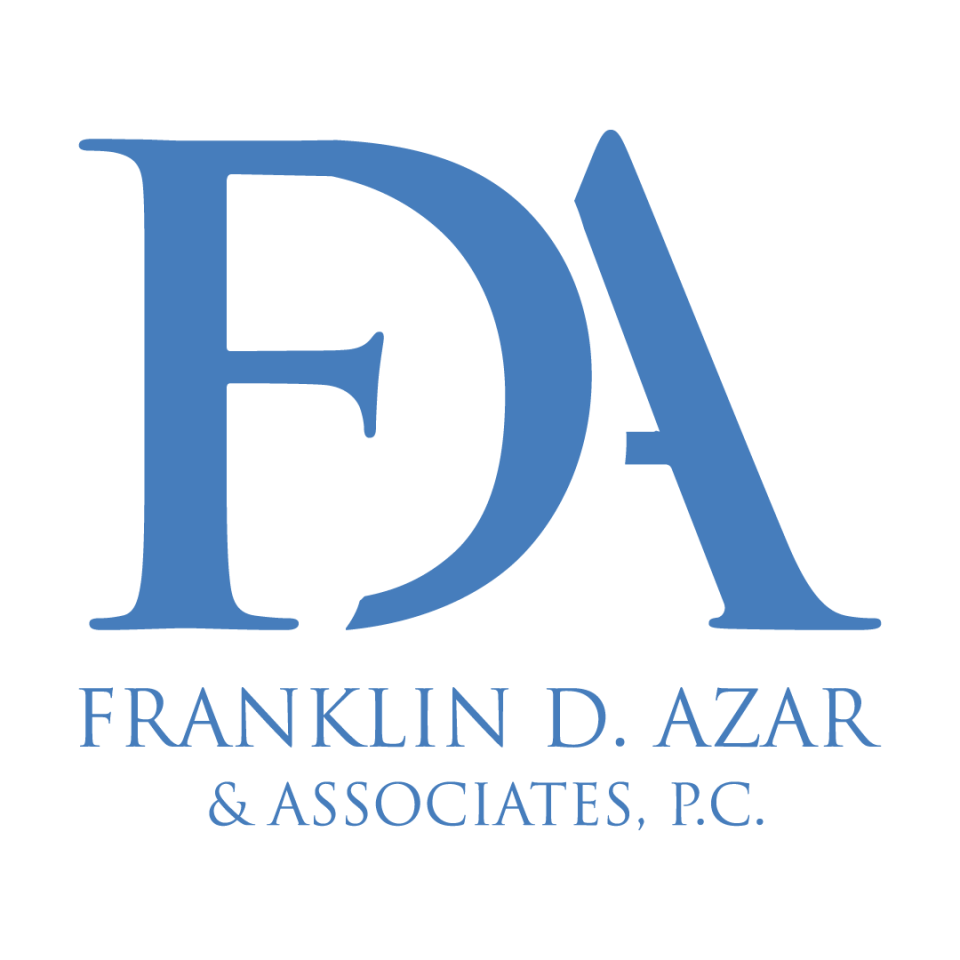 Franklin D. Azar & Associates, PC logo, law firm of Natalie Brown, Desarie Lacroux, Matthew Geese, Ryan Hoover, and Bob Turner