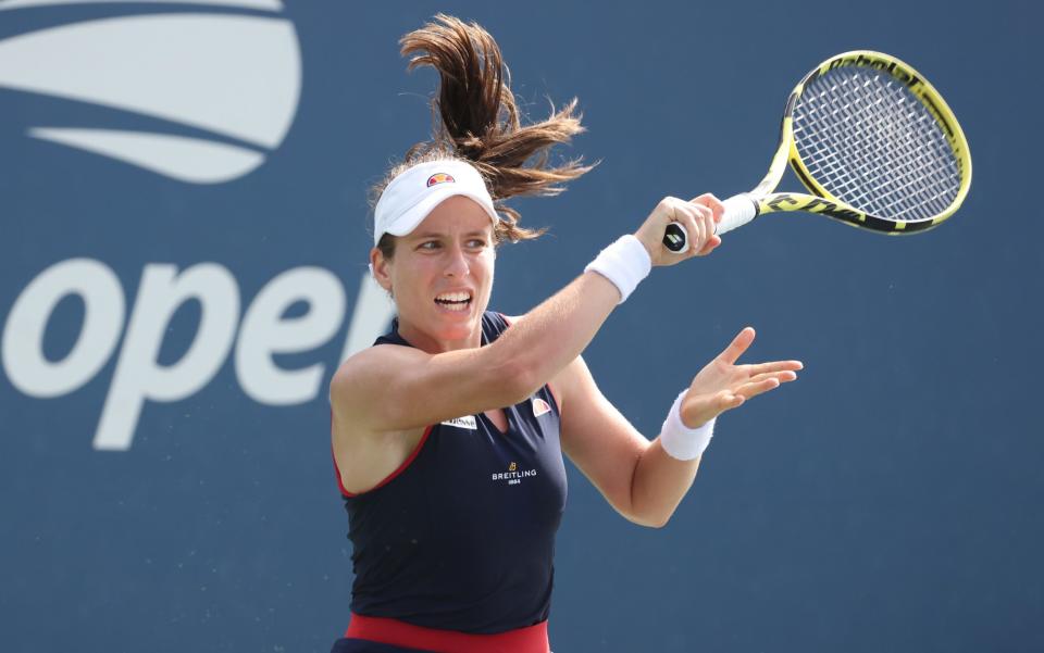 Johanna Konta won the first set tiebreaker and then ran away with the US Open first round tie - Getty Images