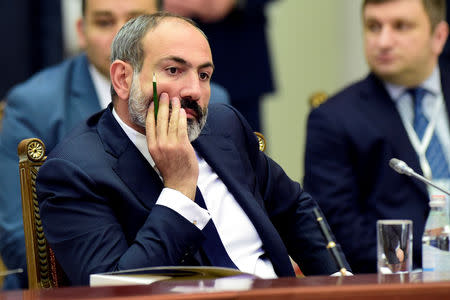 Armenia's acting Prime Minister Nikol Pashinyan attends a meeting of the Supreme Eurasian Economic Council in St. Petersburg, Russia December 6, 2018. Olga Maltseva/Pool via REUTERS/Files