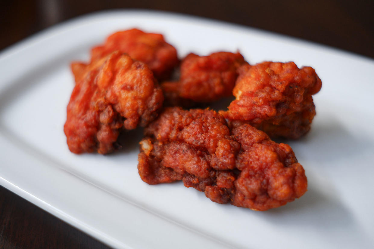 Boneless Buffalo Wings on Plate Getty Images/Grace Cary