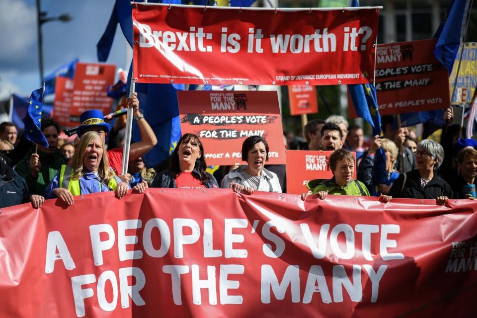 Marchers call for a people's vote on the final outcome of the government's Brexit negotiations (Getty Images)