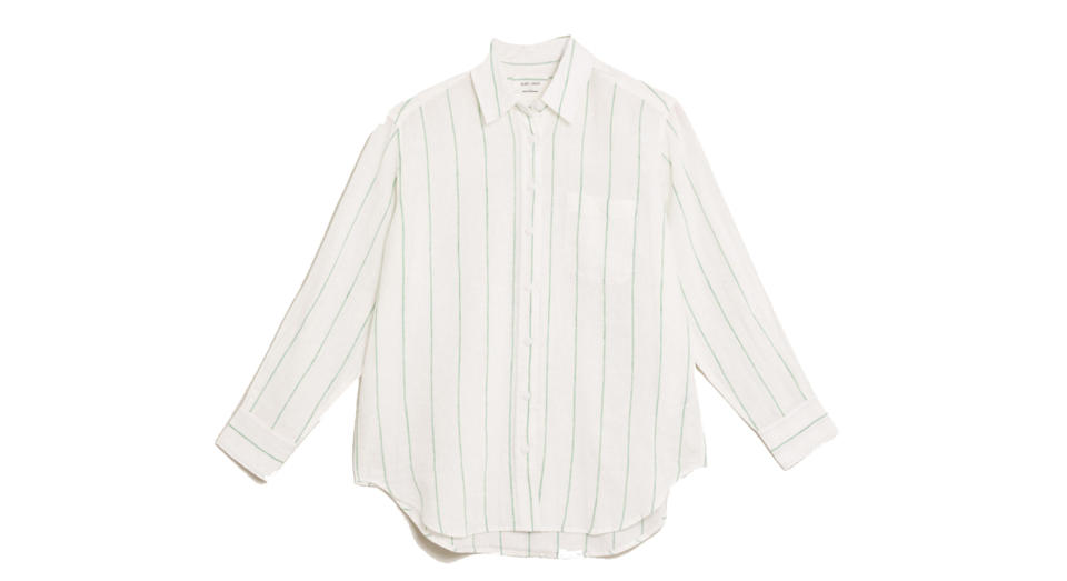 Pure Linen Striped Oversized Shirt