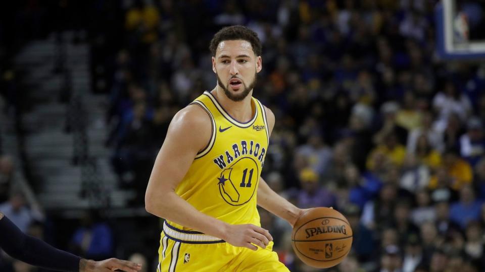 ▲勇士射手Klay Thompson不隨隊出征客場之旅，將留在舊金山進行特訓。（圖／美聯社／達志影像）