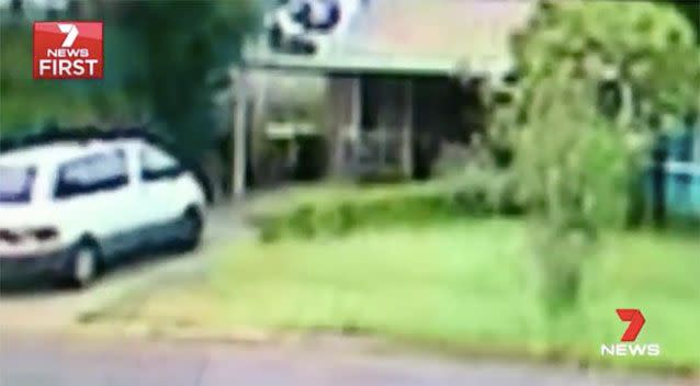 CCTV allegedly shows Ms Johnstone struggling to back out of a driveway. Picture: 7 News