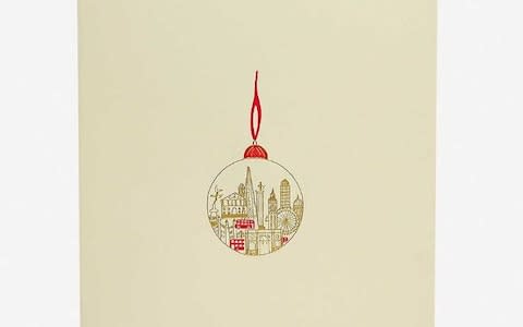 Julie Bell London bauble Christmas card - pack of 10 from Selfridges - Credit: Selfridges