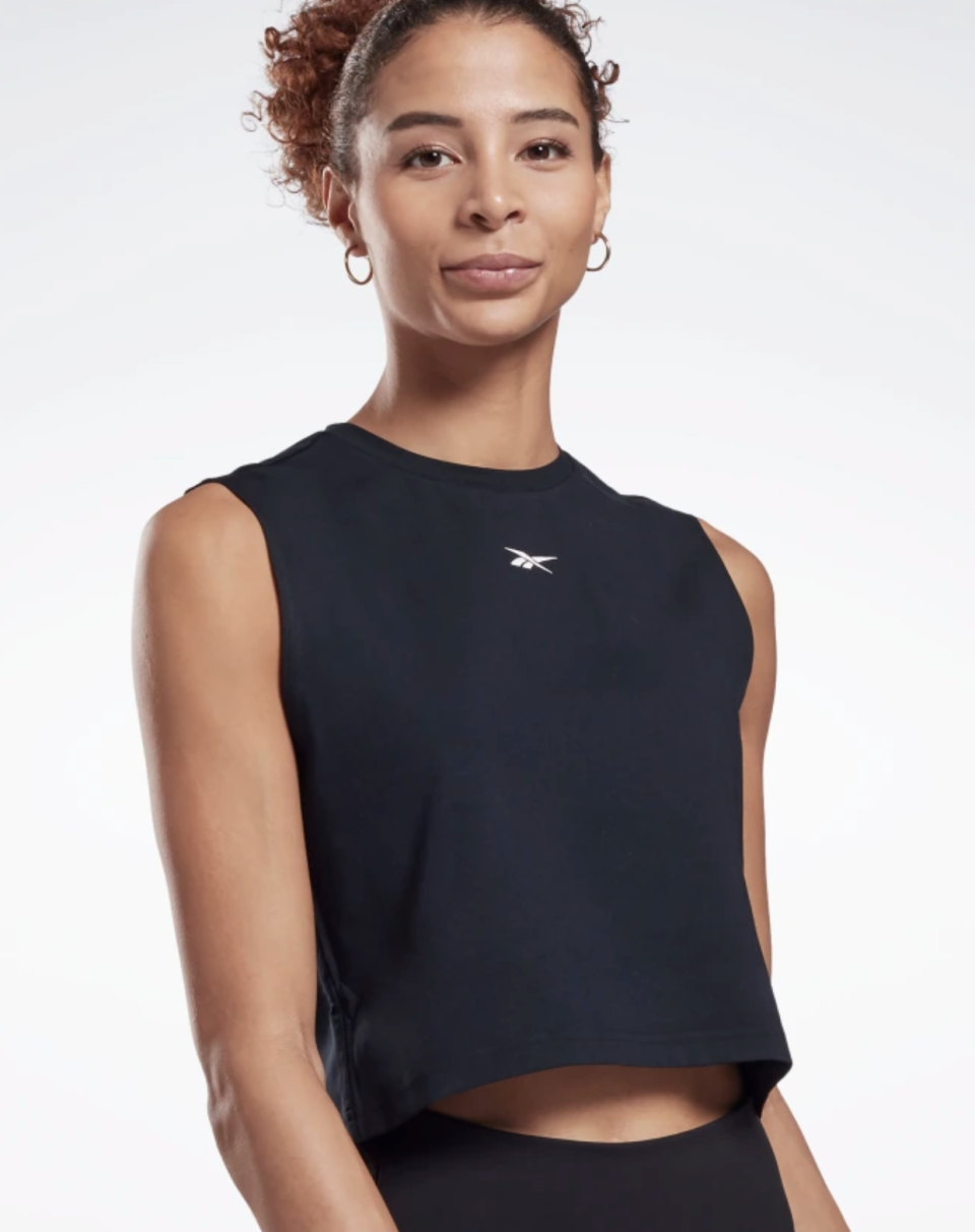 Reebok Vector Cotton Crop Top Tank - Reebok. 