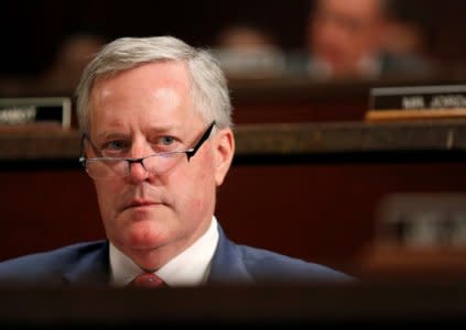 Rep. Mark Meadows (R-NC) listens to U.S. Department of Justice Inspector General Michael Horowitz testifying to a joint hearing with the House Judiciary and the House Oversight and Government Reform titled,