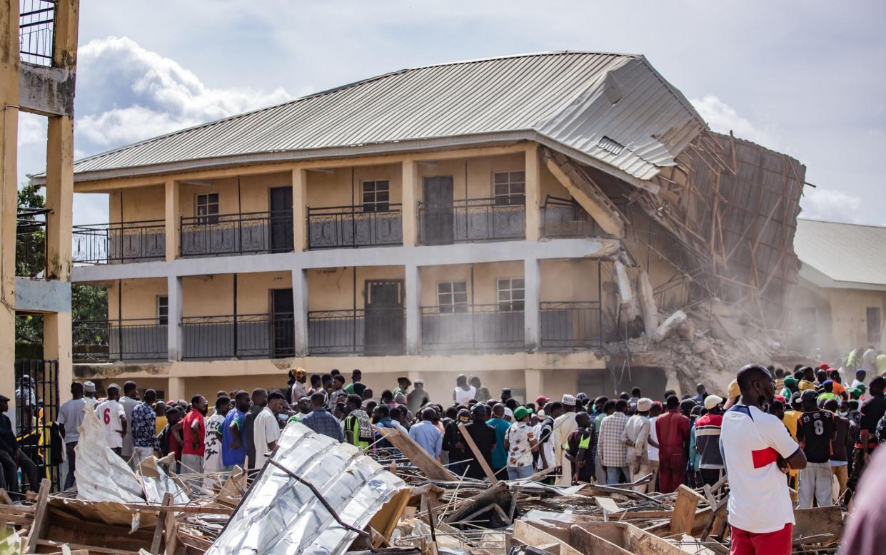 The Saints Academy college in Plateau state's Busa Buji community collapsed on Friday morning