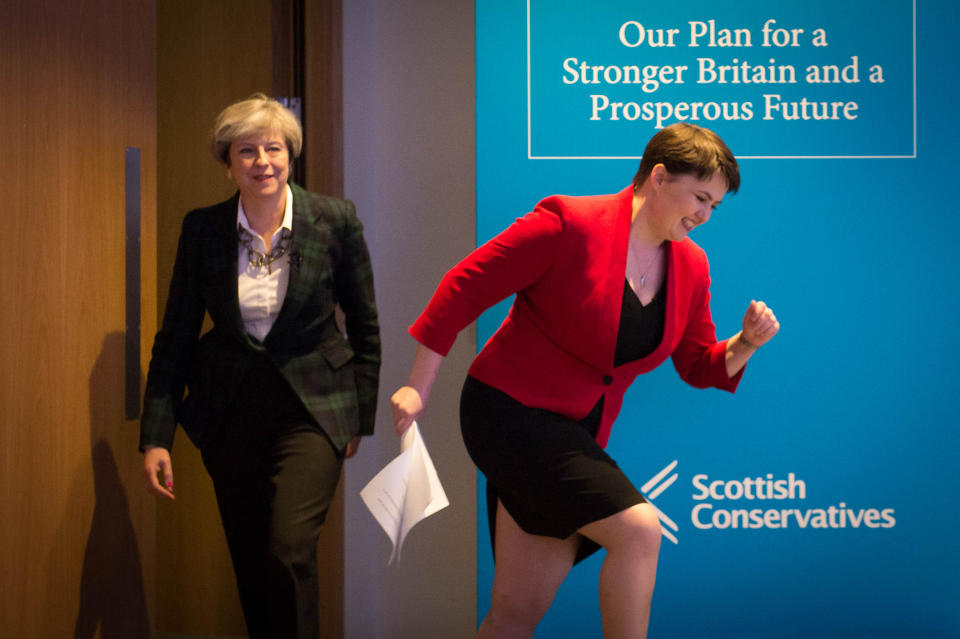 Ruth Davidson says she has no plans to get ahead of Theresa May (Picture: PA)