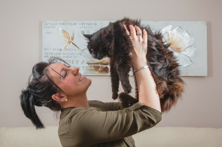 Reunited: Terrie Mitchell thought she would never see cat Chloe again (SWNS)