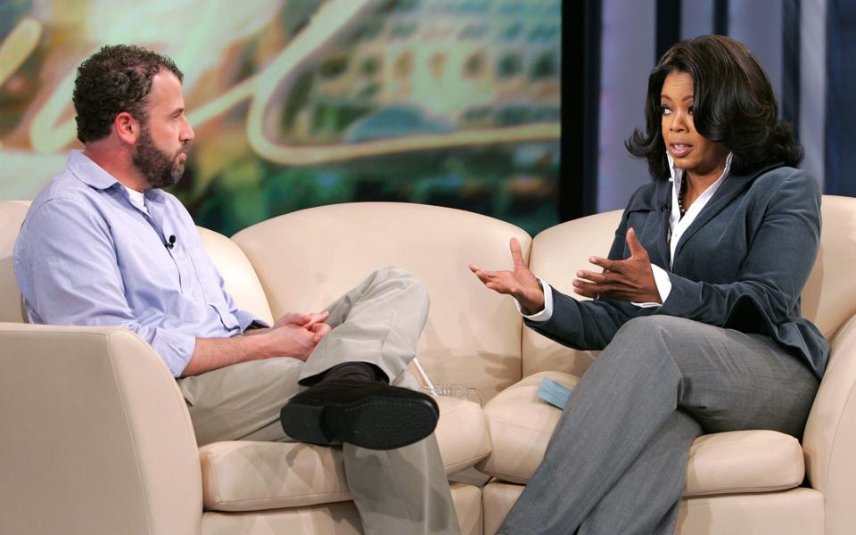 Oprah interviewing James Frey in 2006 - George Burns