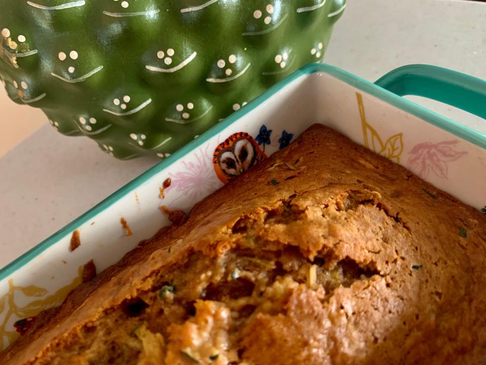 Is that owl judging my zucchini bread? Maybe it hates zucchini.