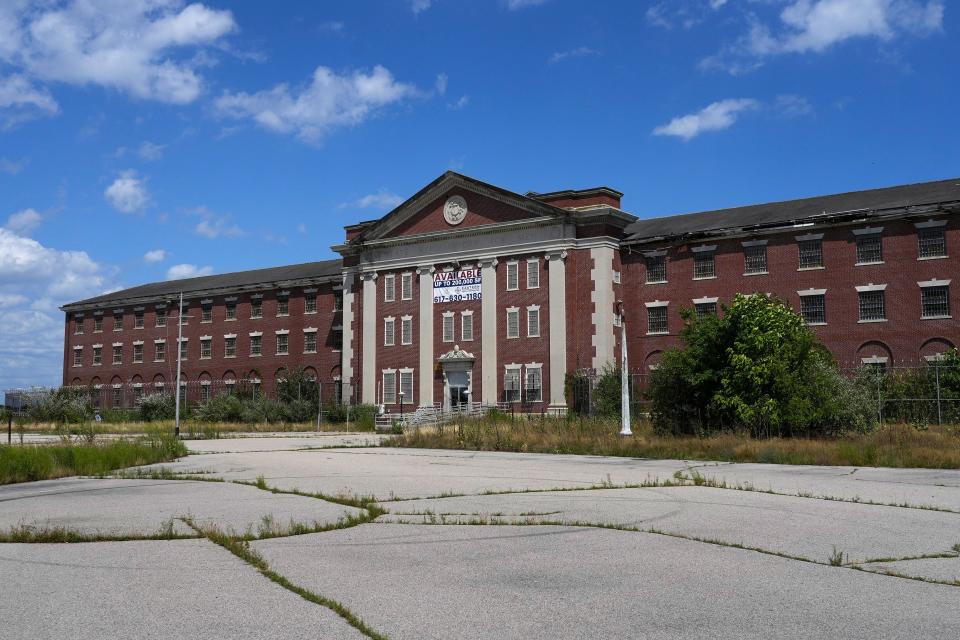 The exterior of the former medium-security prison at 20 Goddard Ave. in Cranston as it now stands.