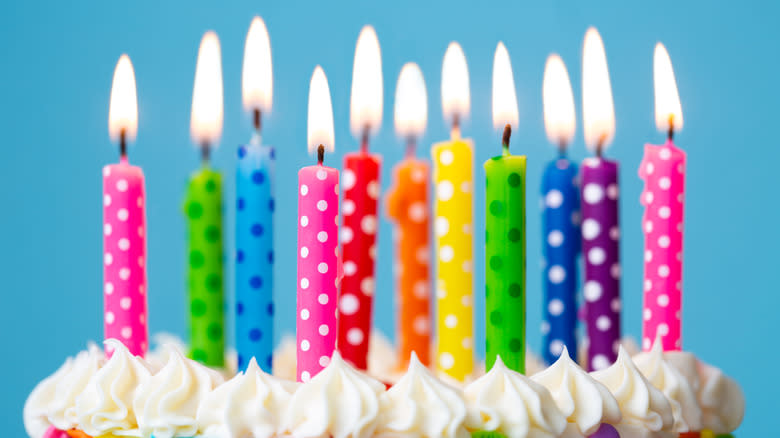 Rainbow birthday candles