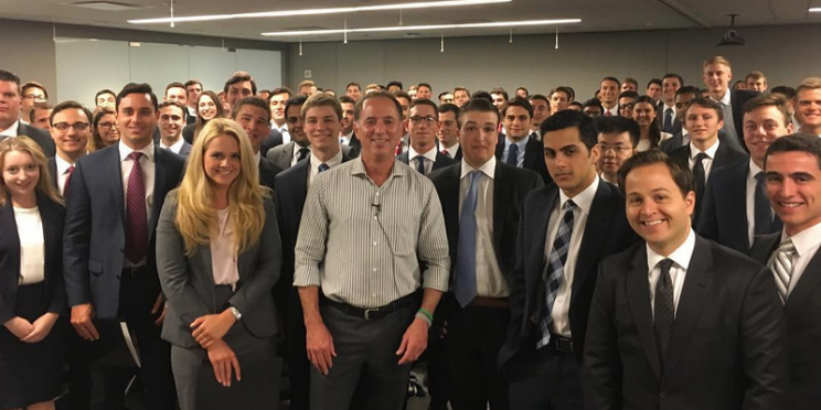 Jefferies CEO Rich Handler with the bank's summer interns in New York. (Instagram/ HandlerRich)