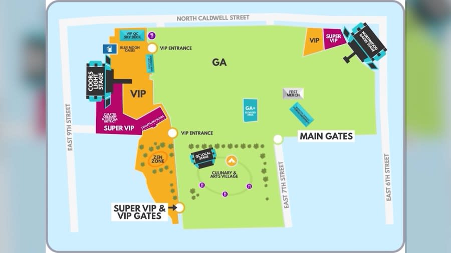 <em>A map of the grounds for the Lovin’ Life Music Fest.</em>