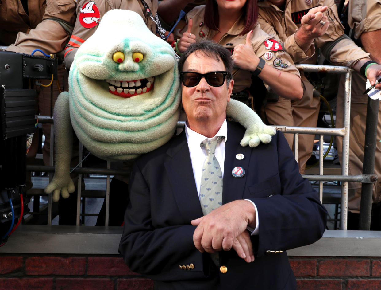 Dan Aykroyd is seen at the Los Angeles Premiere of Columbia Pictures' “Ghostbusters” at TCL Chinese Theatre on Saturday, July 9, 2016, in Los Angeles. (Photo by Eric Charbonneau/Invision for Sony/AP Images)