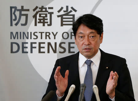 Japan's Defence Minister Itsunori Onodera attends a news conference at Defence Ministry in Tokyo, Japan August 8, 2017. REUTERS/Issei Kato