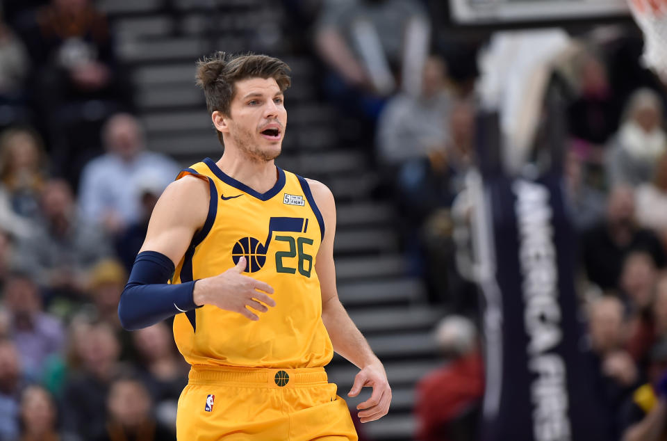 Kyle Korver re-took fourth place for career three-pointers after passing Jason Terry. (Photo by Gene Sweeney Jr./Getty Images)