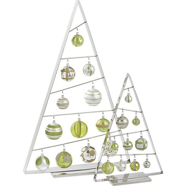 crate and barrel ornament tree Space-saving Christmas tree alternatives