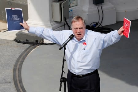 Former Deputy Prime Minister John Prescott speaks in support of Jeremy Corbyn, leader of Britain's opposition Labour Party, at a campaign event in Scarborough