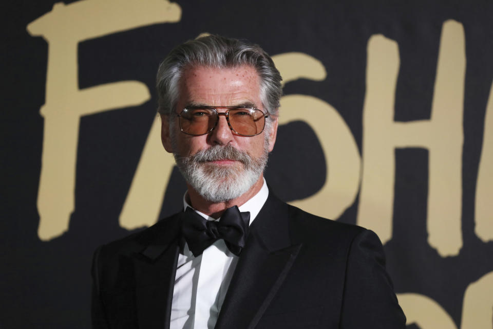 Actor Pierce Brosnan poses for photographers upon arrival at the Fashion For Relief charity event in central London, Saturday, Sept. 14, 2019. (Photo by Vianney Le Caer/Invision/AP)