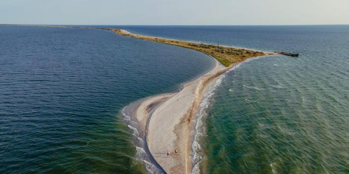 A photo of the Kinburn Spit taken before the war.