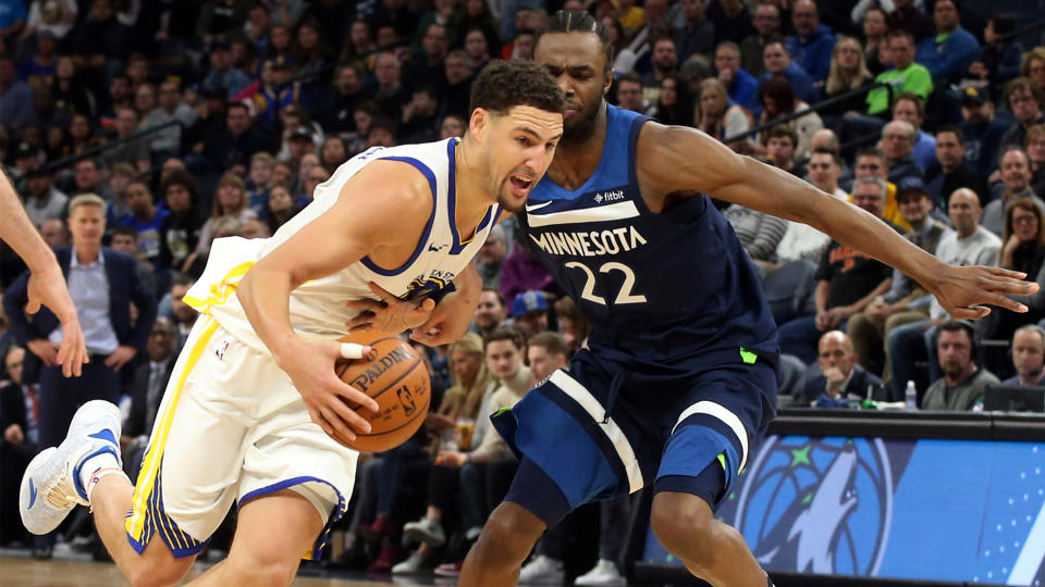 Klay Thompson is shooting 44.3 percent from 3-point range this season. (AP)