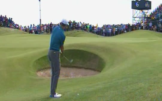 Spieth and the bunker - Credit: Sky Sports