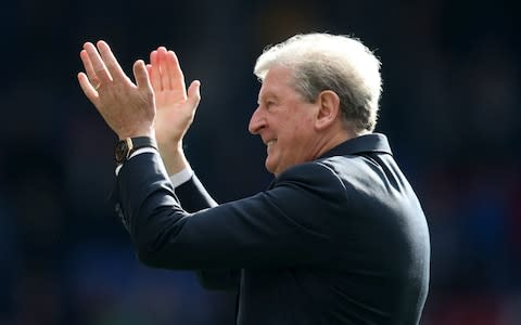 Crystal Palace manager Roy Hodgson during their lap of honour after the Premier League match at Selhurst Park - Credit: Bradley Collyer/PA