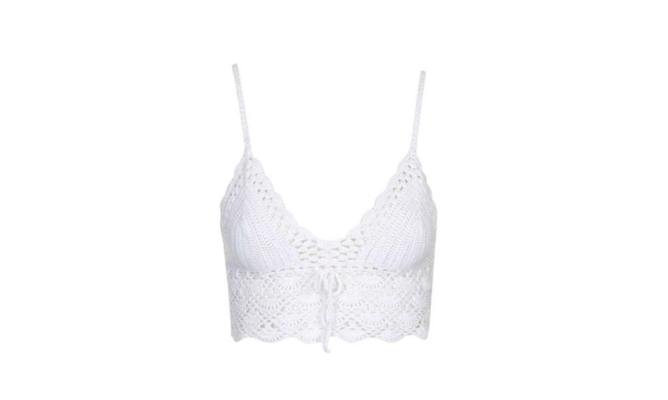 Topshop Hand Crochet Tie-Front Bralet