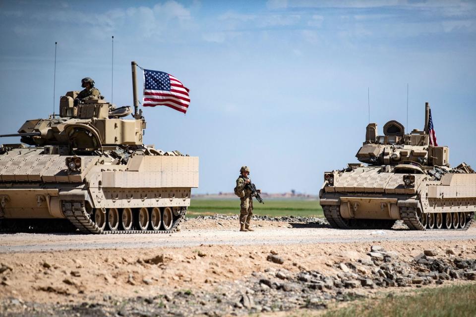 US troops in Kurdish Qamishli Syria