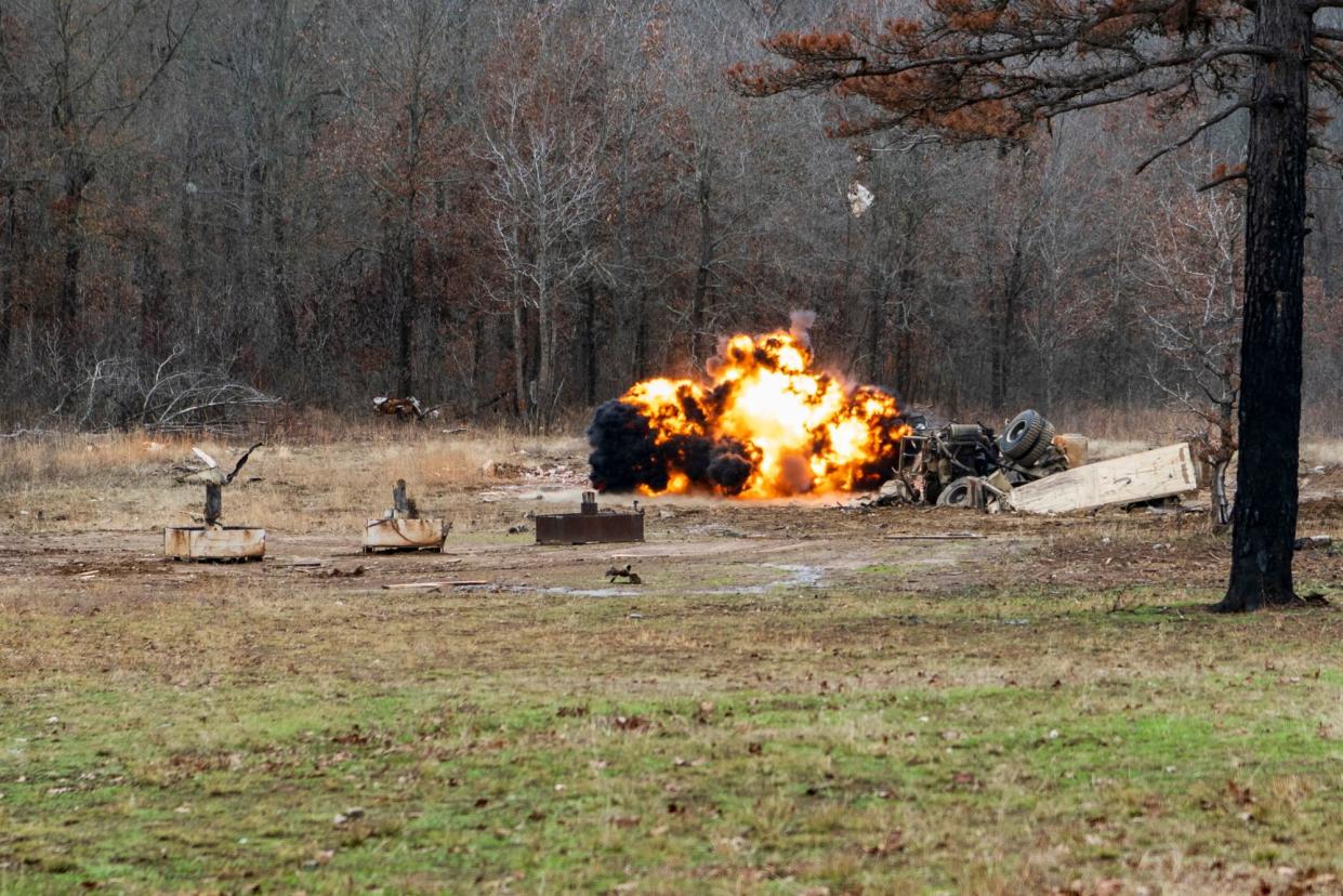 <span>Navy Seals train with explosives in Arkansas in 2022.</span><span>Photograph: US Navy</span>