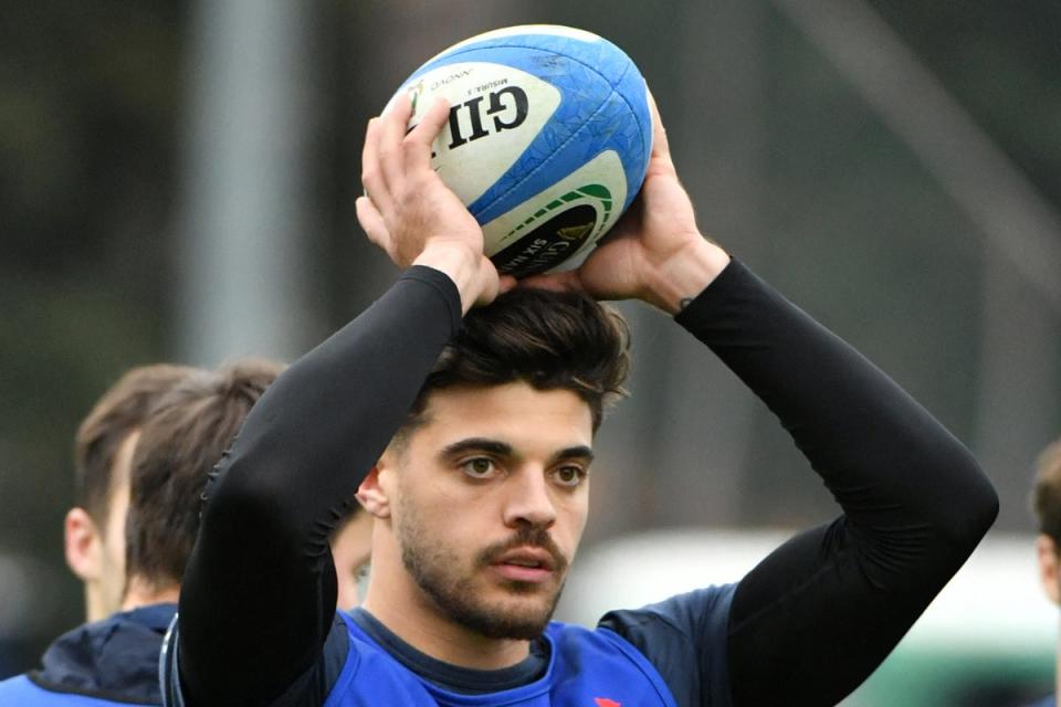 Romain Ntamack’s half-back partnership with Dupont is crucial for Les Bleus (AFP via Getty Images)