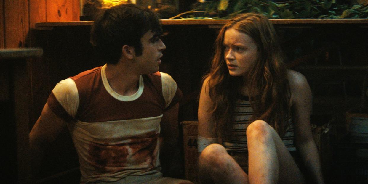 ted sutherland, sadie sink, fear street part 2 1978