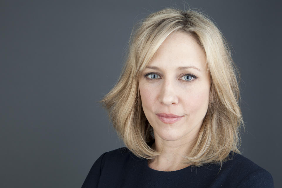 Actress Vera Farmiga poses for a portrait on Monday, March 18, 2013 in New York. Farmiga stars as Norma Bates in the A&E series "Bates Motel," premiering Monday, March 18, 2013 at 10 p.m. (Photo by Amy Sussman/Invision/AP)