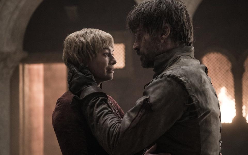 Lena Headey and Nikolaj Coster-Waldau say goodbye in Game of Thrones