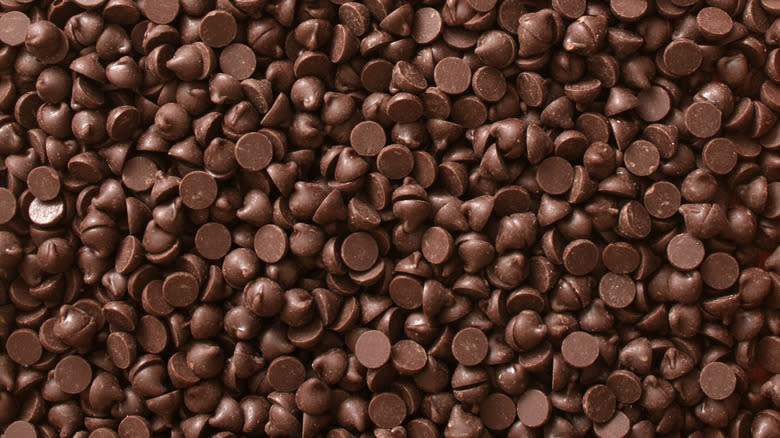 Top view of chocolate chips