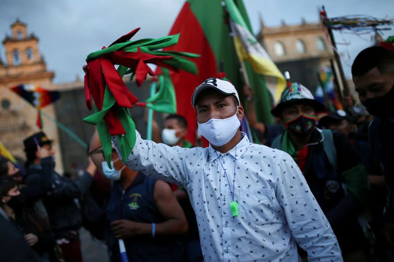 FILE PHOTO: Demonstration called by Colombian indigenous people in Bogota