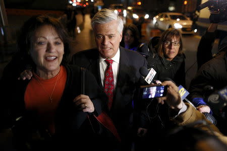 Former New York state Senate Majority Leader Dean Skelos exits the Manhattan federal court house in New York December 8, 2015. REUTERS/Brendan McDermid