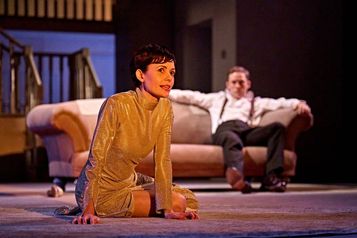 Lisa Diveney and Joe Cole in The Homecoming at the Young Vic (Manuel Harlan)