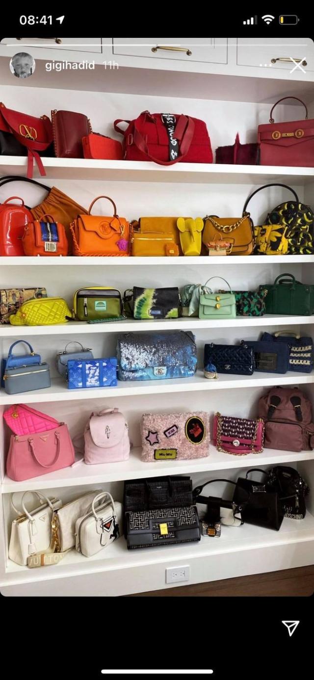 Gigi Hadid Blue Sequin Chanel Bag