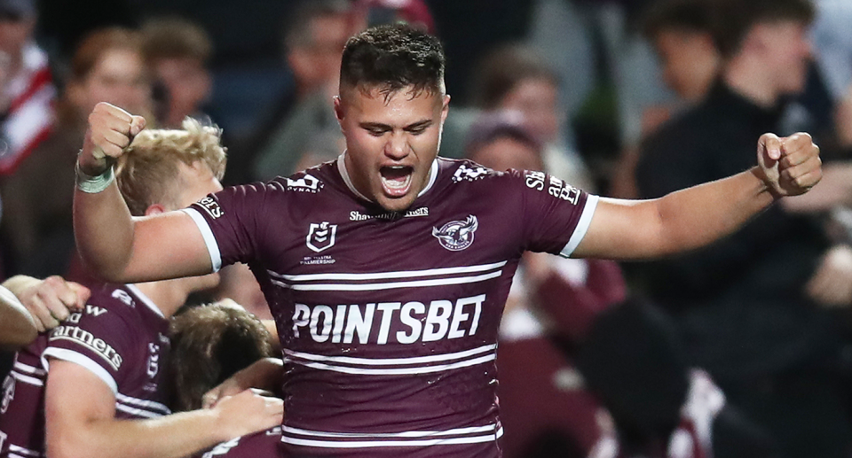 Seen here, Josh Schuster with Manly in the NRL.