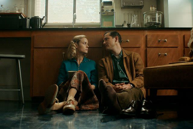 <p>Apple TV+</p> Brie Larson and Lewis Pullman in 'Lessons in Chemistry.'